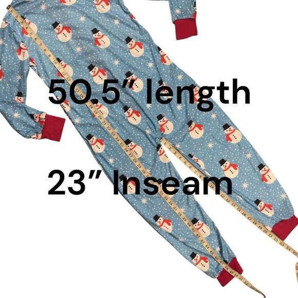 Amazon Blue Snowman Pajama Onesie Sz S - Picture 7 of 9